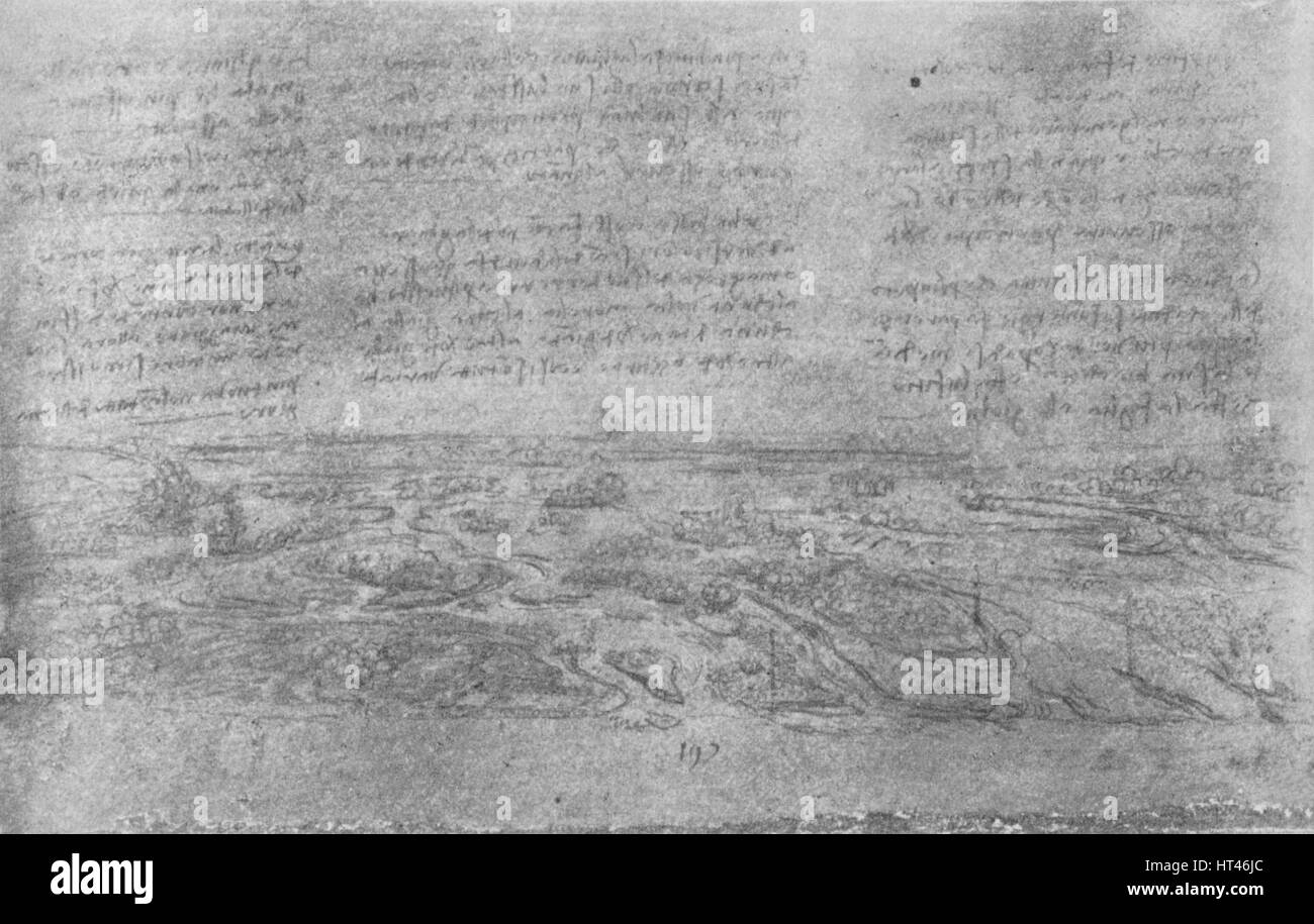 'View of a Delta', c1480 (1945). Artist: Leonardo da Vinci. Stock Photo
