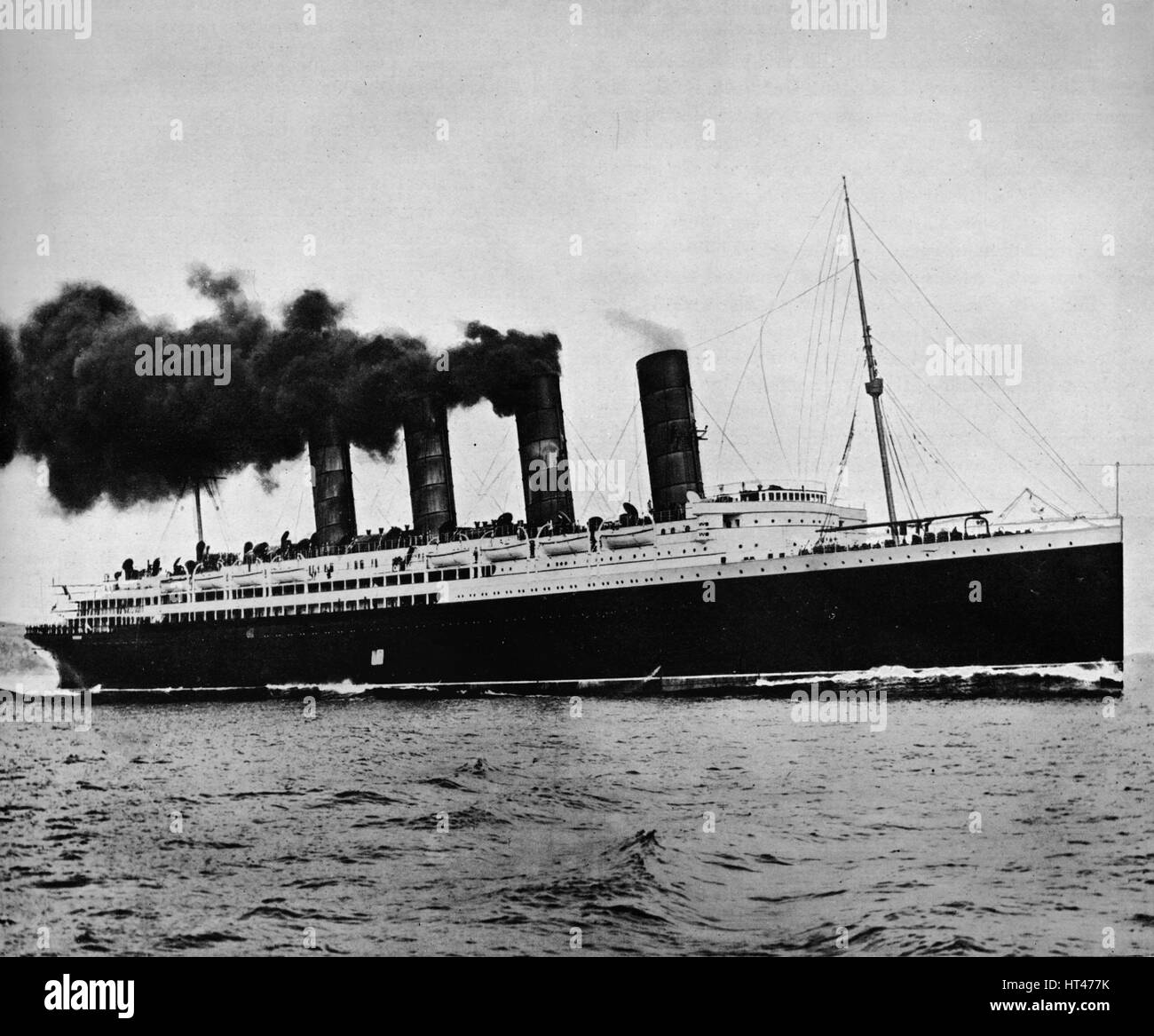 'The Lusitania at full speed', 1915. Artist: Unknown. Stock Photo