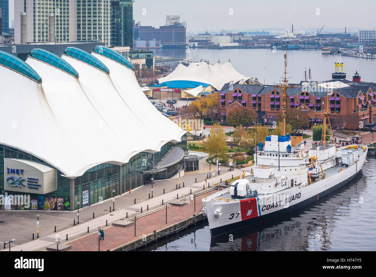 The USCGC Taney and buildings at the Inner Harbor, in Baltimore ...