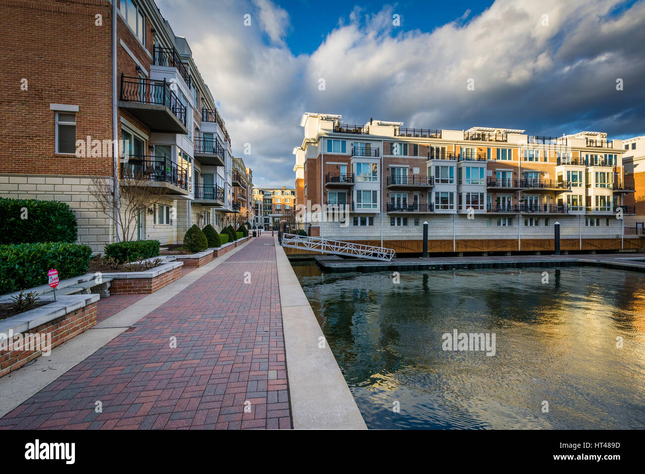 Waterfront residences at the Inner Harbor, in Baltimore, Maryland Stock