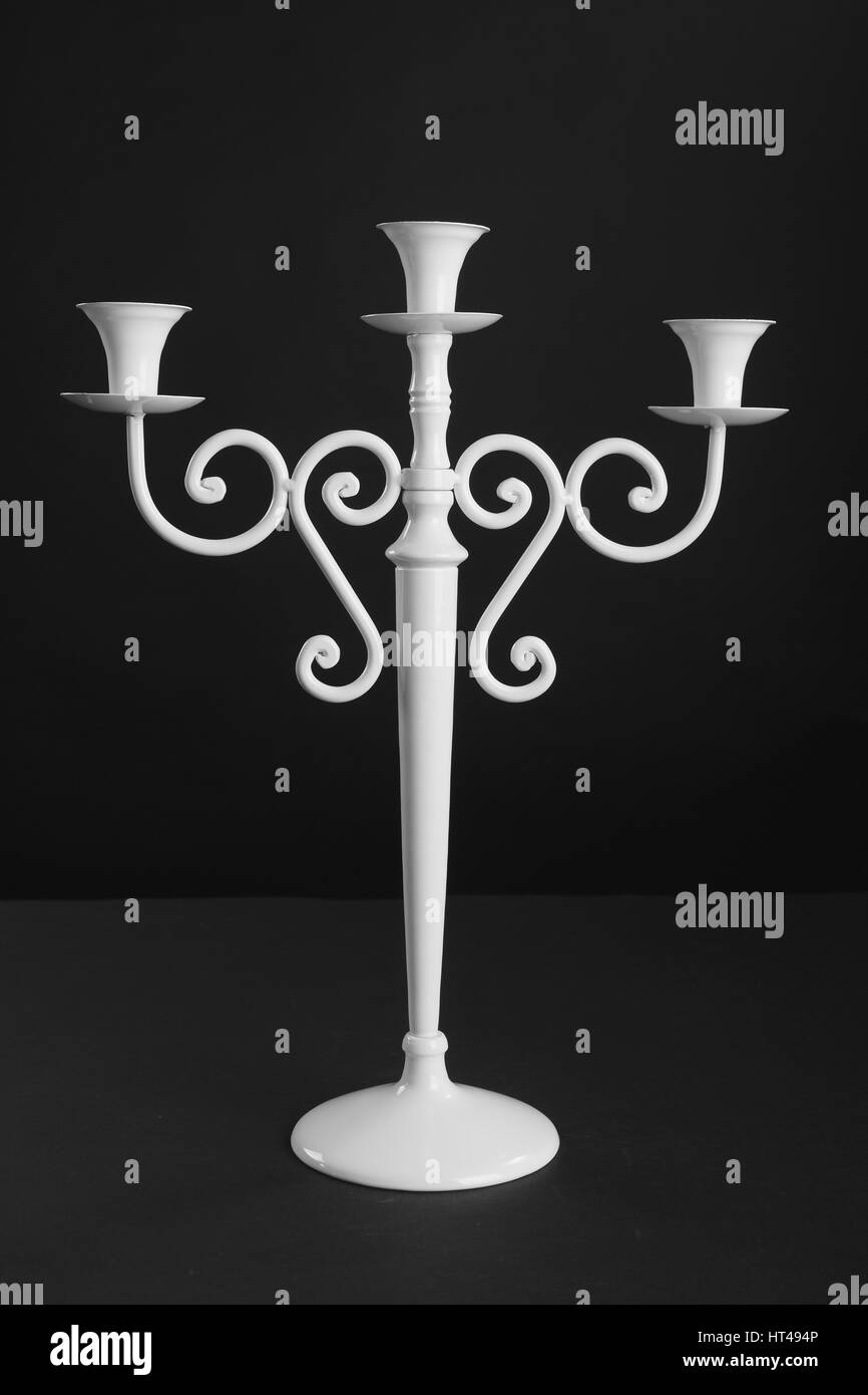 Antique white candlestick Stock Photo Alamy
