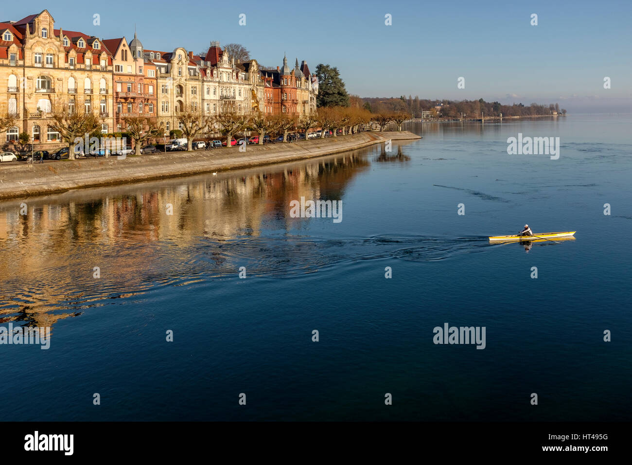 Rowing in Lake Constance(Bodensee),Konstanz,Baden Wurttenberg,Germany Stock Photo