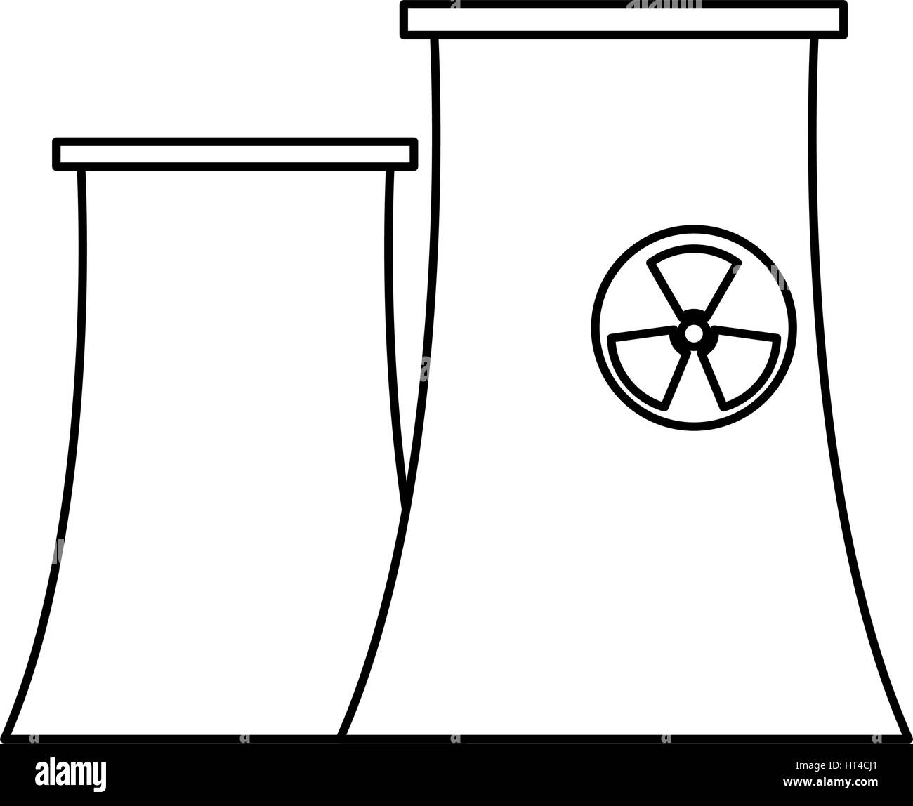 Nuclear plant icon image Black and White Stock Photos & Images - Alamy