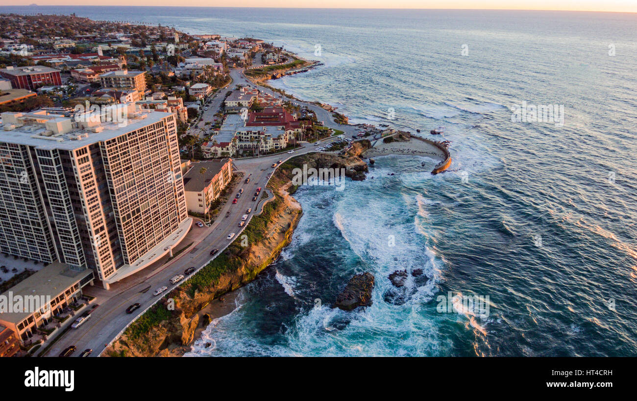 California Coast from above Stock Photo