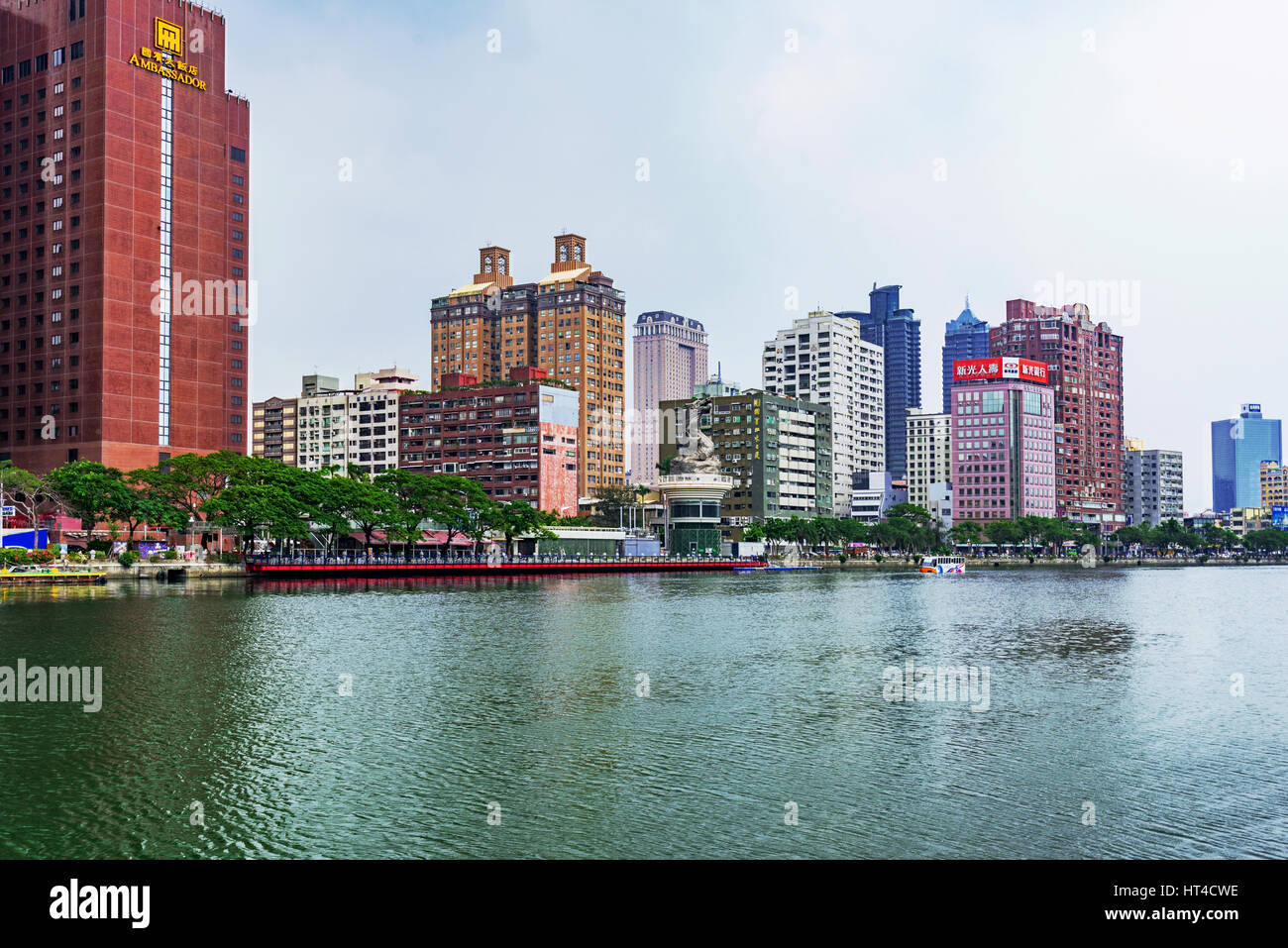 KAOHSIUNG, TAIWAN - NOVEMBER 26: This is a view Kaoshiung financial district riverside buildings and hotels on November 26, 2016 in Kaohsiung Stock Photo