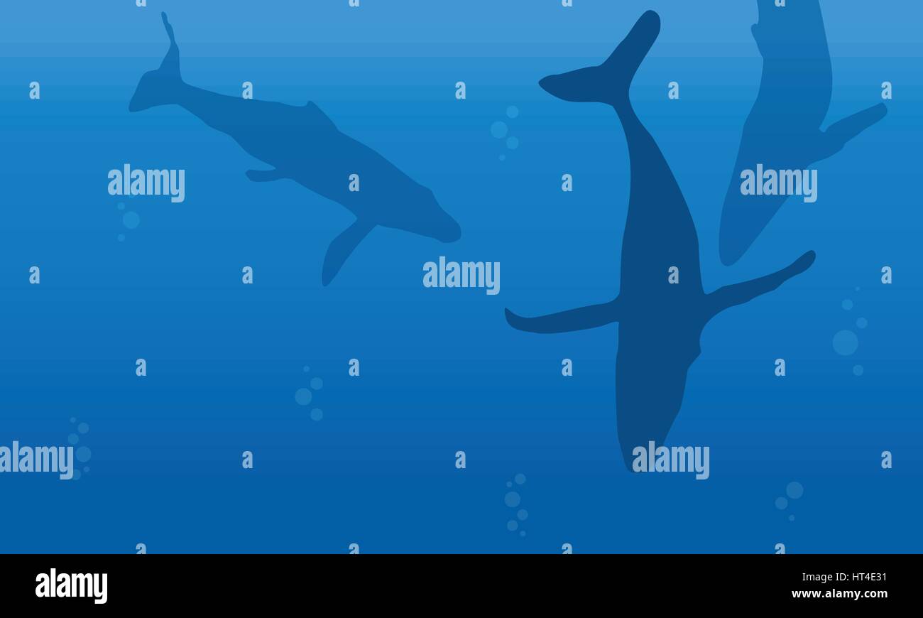 Silhouette of whale style on sea landscape Stock Vector Image & Art - Alamy
