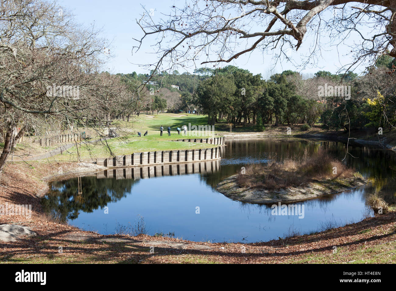 The 18 holes par 72 golf course of Seignosse (Landes France). Hilly