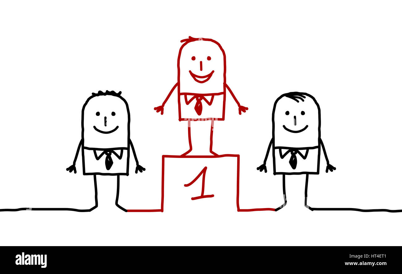 Cartoon characters leadership Stock Photo Alamy