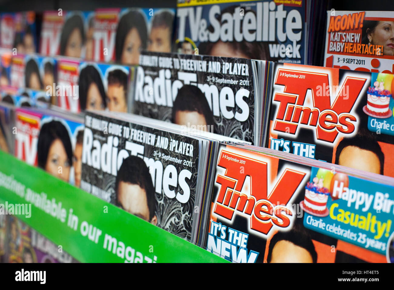 TV Magazines for sale on supermarket shelves Stock Photo Alamy