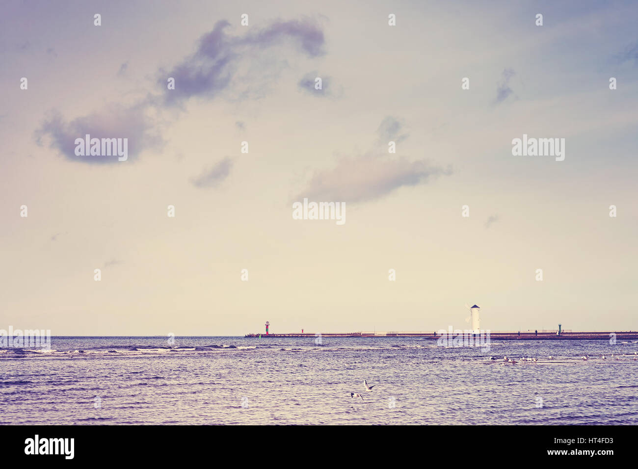 Color toned minimalistic sea landscape. Stock Photo