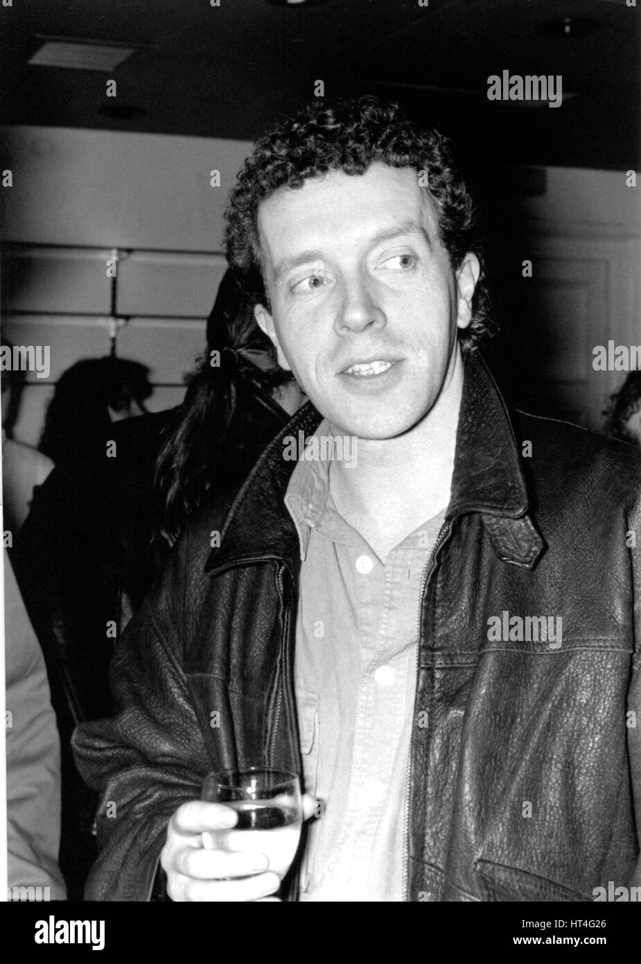 Jim Sweeney, improvisational comedy actor, attends a press launch for the new series of television comedy show Who's Line Is It Anyway? in London, England on January 9, 1991. Stock Photo