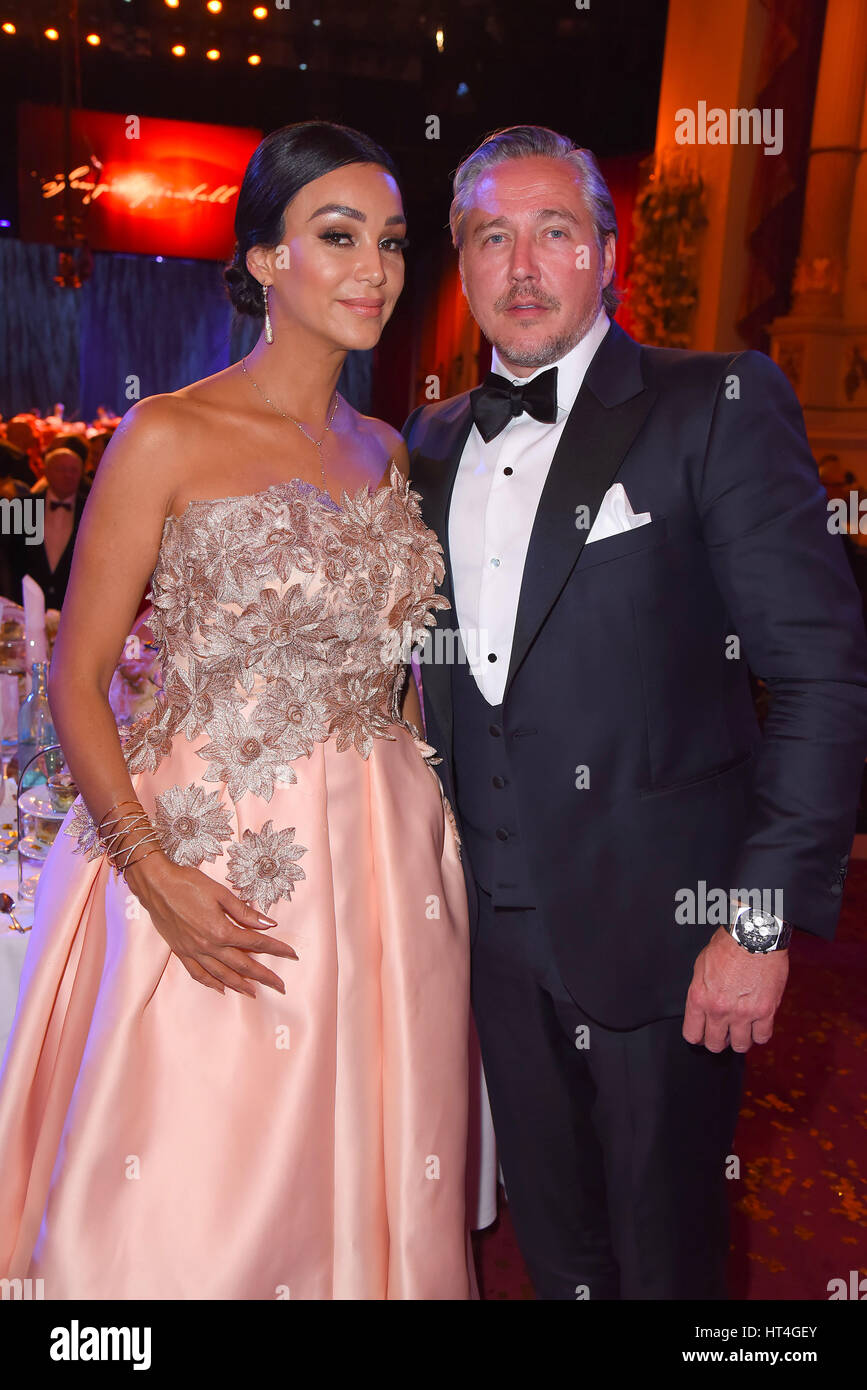 Annual SemperOpernball at Semperoper Dresden  Featuring: Verona Pooth, Ehemann Franjo Pooth Where: Dresden, Germany When: 03 Feb 2017 Stock Photo