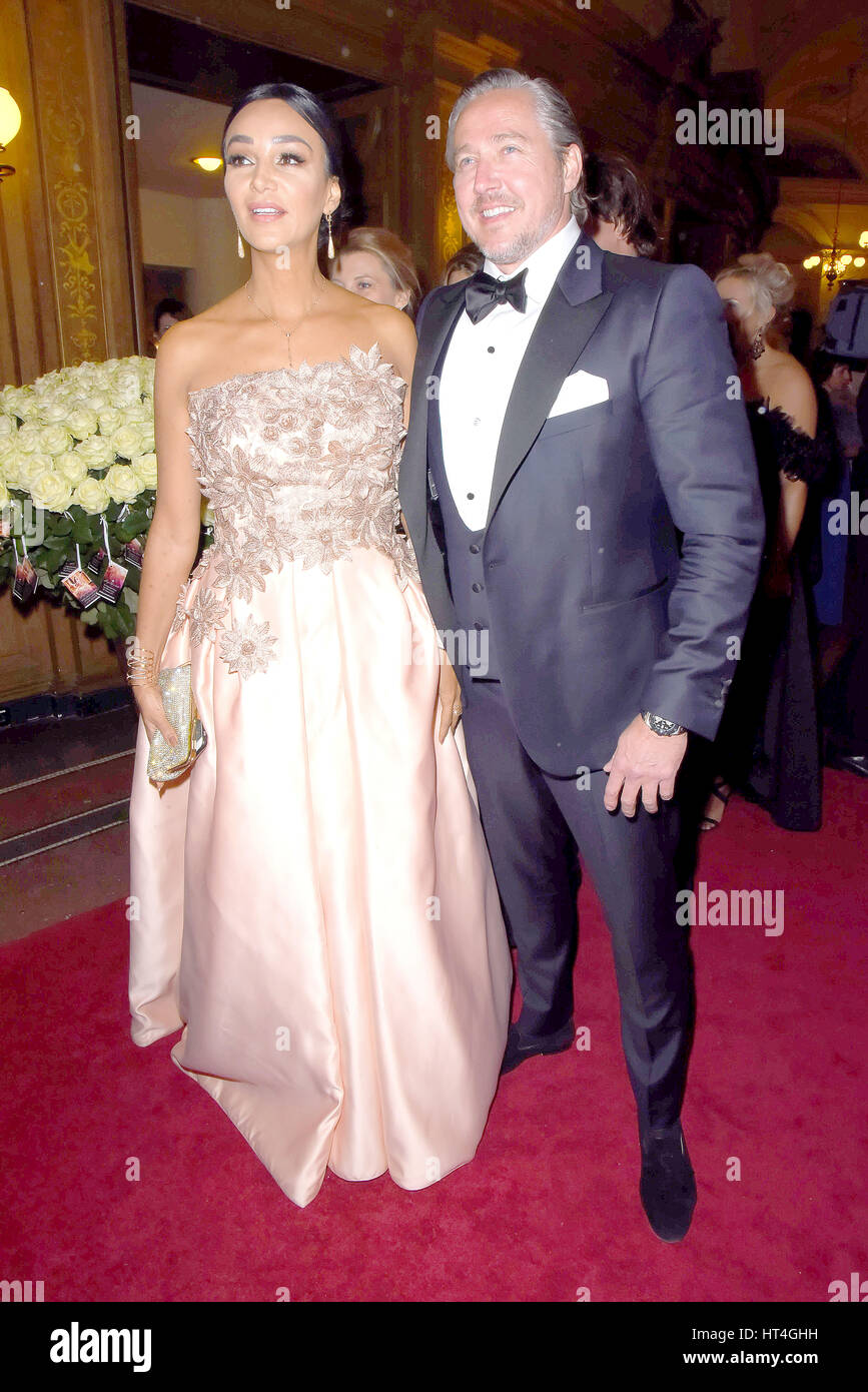 Annual SemperOpernball at Semperoper Dresden  Featuring: Verona Pooth, Ehemann Franjo Pooth Where: Dresden, Germany When: 03 Feb 2017 Stock Photo