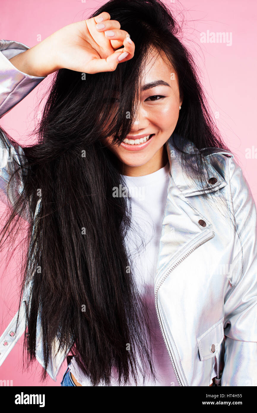 Young Pretty Smiling Asian Korean Girl Wearing Modern Fashion