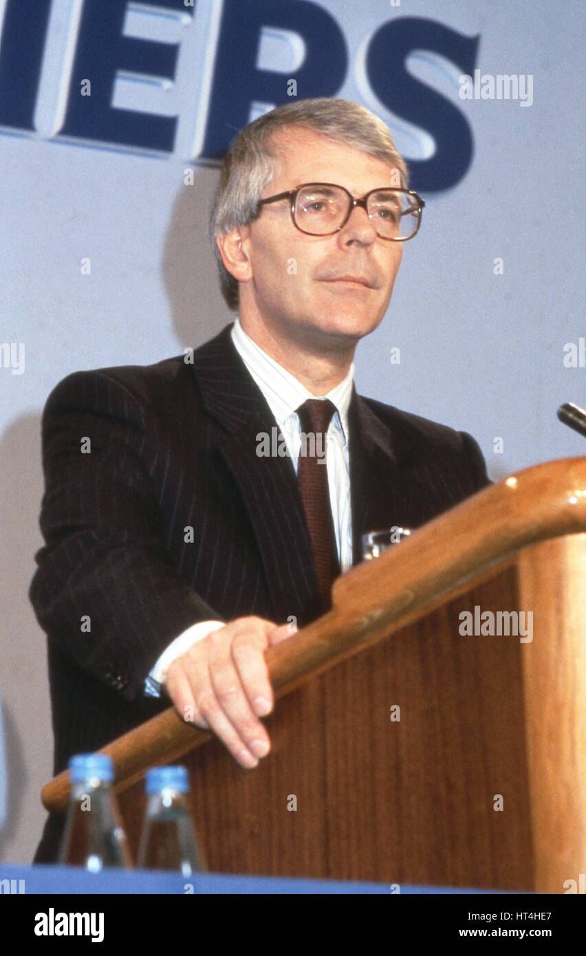 Rt. Hon. John Major, Prime Minister of Britain and Conservative party Leader, speaks at the Conservative Womens Conference in London, England on June 27, 1991. Stock Photo