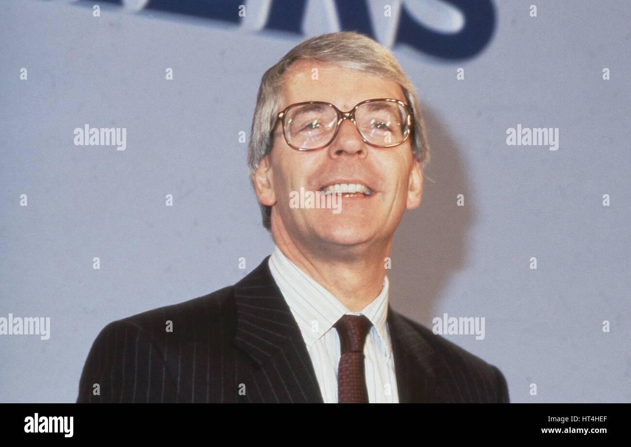 Rt. Hon. John Major, Prime Minister of Britain and Conservative party Leader, speaks at the Conservative Womens Conference in London, England on June 27, 1991. Stock Photo