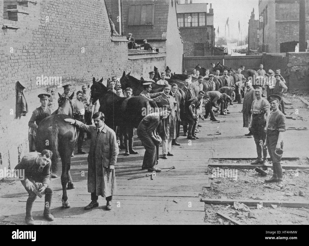 'The New Army in training at the Farriers' School', 1915. Artist