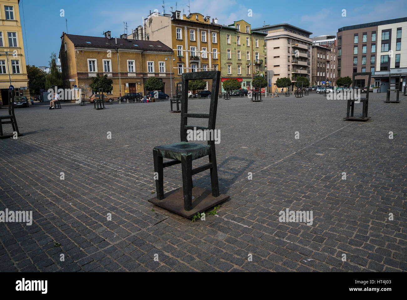 The Square of Empty Chairs in Krakow Poland is a group of Bronze