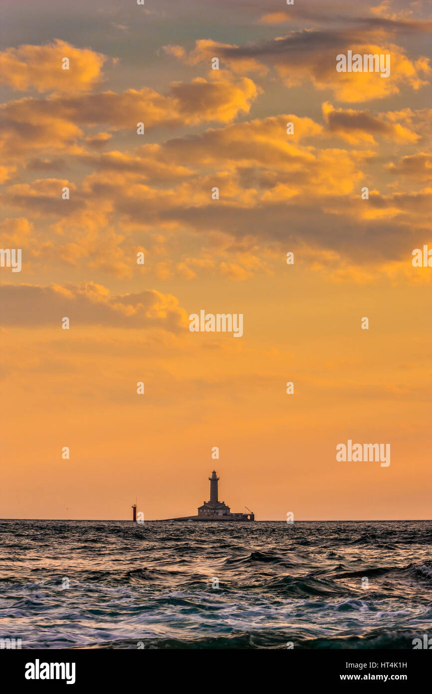 Lighthouse Porer In Istria Stock Photo