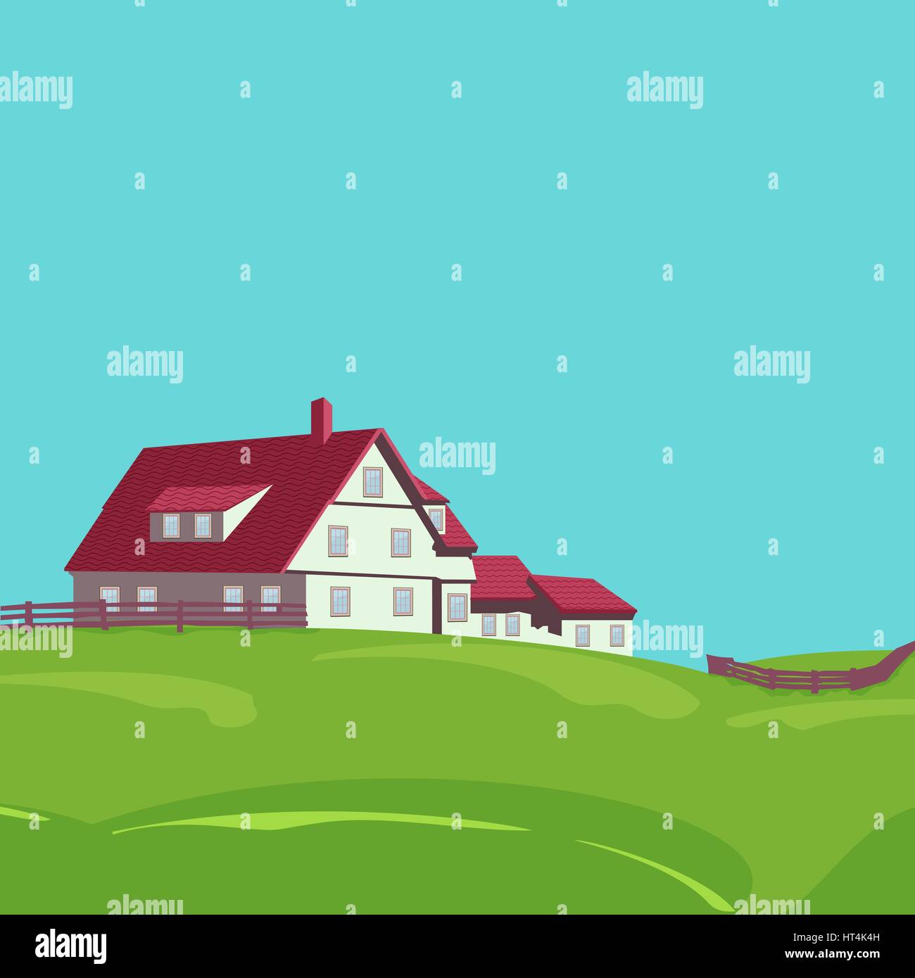 Cottage spring color Stock Vector Images - Alamy