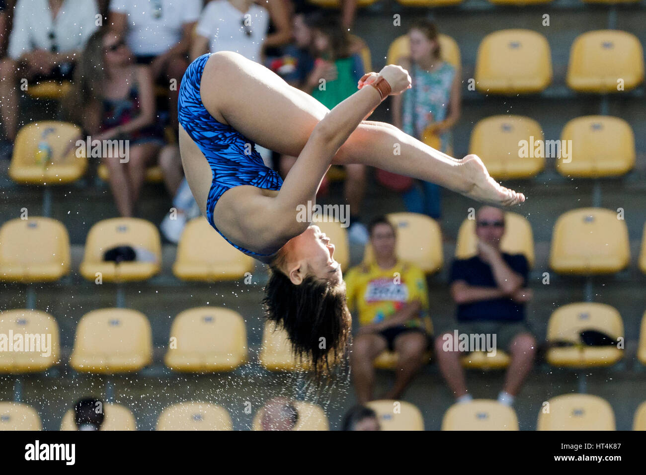 Rio de Janeiro, Brazil. 18 August 2016 Nur Dhabitah Sabri  (MAS) competes in the Women Diving Platform 10m preliminary at the 2016 Olympic Summer Game Stock Photo