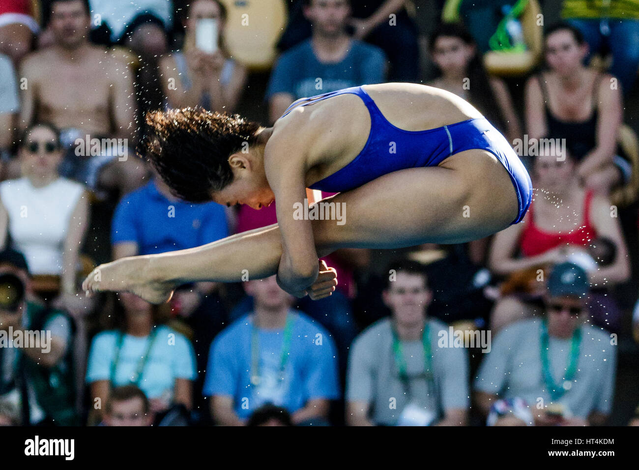 Rio de Janeiro, Brazil. 18 August 2016 Un Hyang Kim (PKR) competes in the Women Diving Platform 10m preliminary at the 2016 Olympic Summer Games. ©Pau Stock Photo