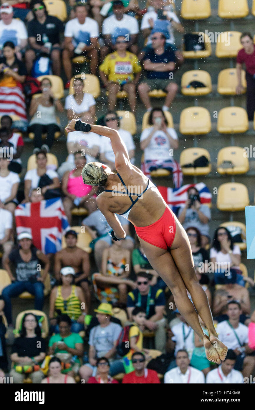 Rio de Janeiro, Brazil. 18 August 2016 Tonia Couch (GBR) competes in the Women Diving Platform 10m preliminary at the 2016 Olympic Summer Games. ©Paul Stock Photo