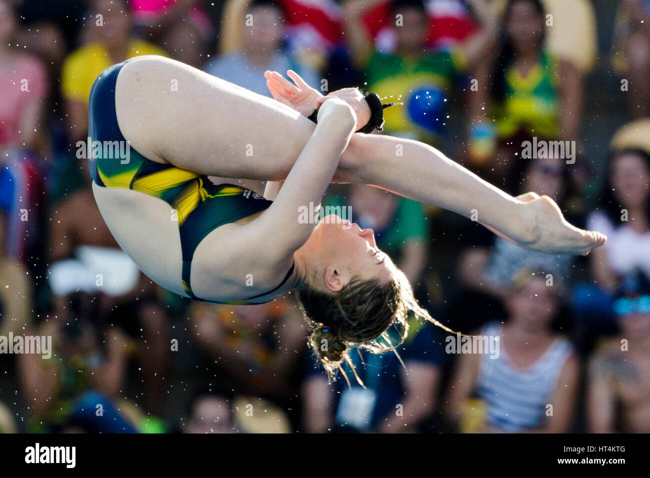 Rio de Janeiro, Brazil. 18 August 2016 Brittany O'Brien (AUS) competes in the Women Diving Platform 10m preliminary at the 2016 Olympic Summer Games. Stock Photo