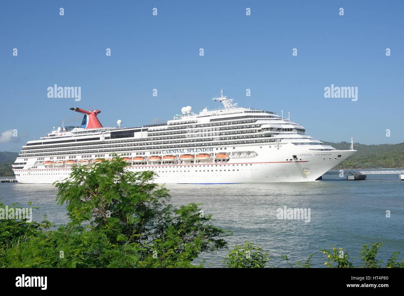 AMBER COVE DOMINICAN REPUBLIC 16 FEBRUARY  2016: Carnival Splendor Cruise ship in port Stock Photo