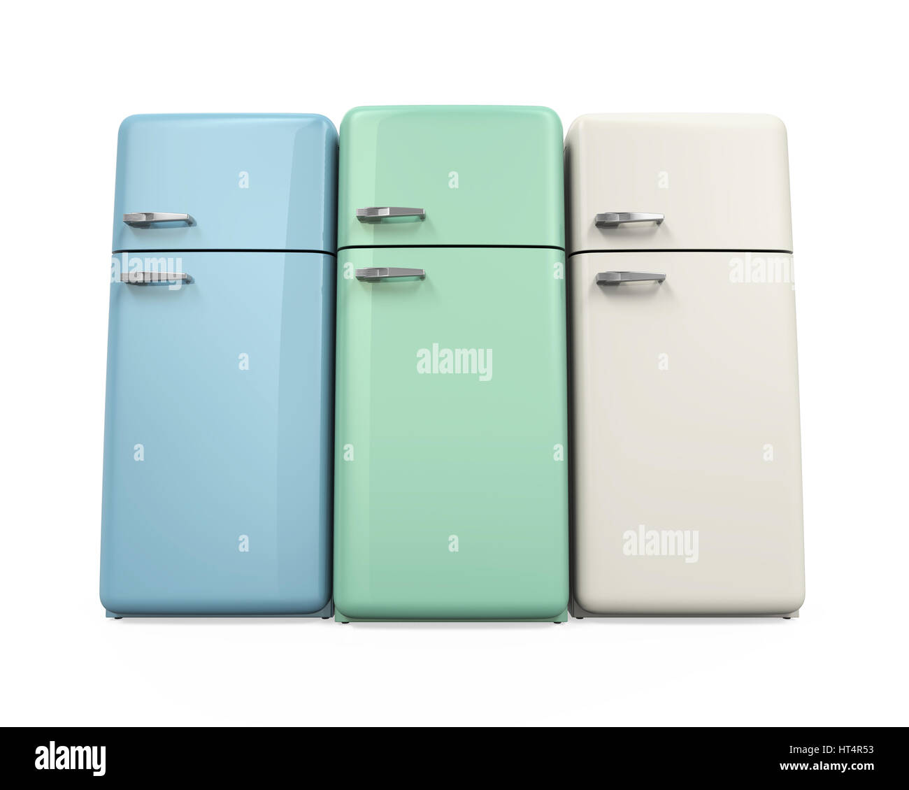 Retro Refrigerator Isolated Stock Photo Alamy