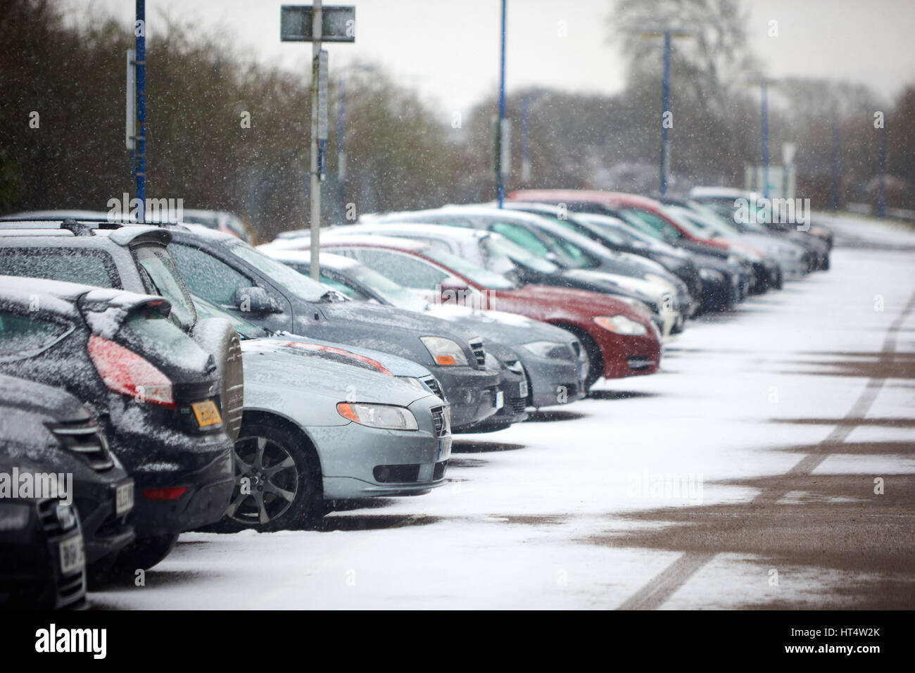 General view of the car park at Stoke Mandeville train station in
