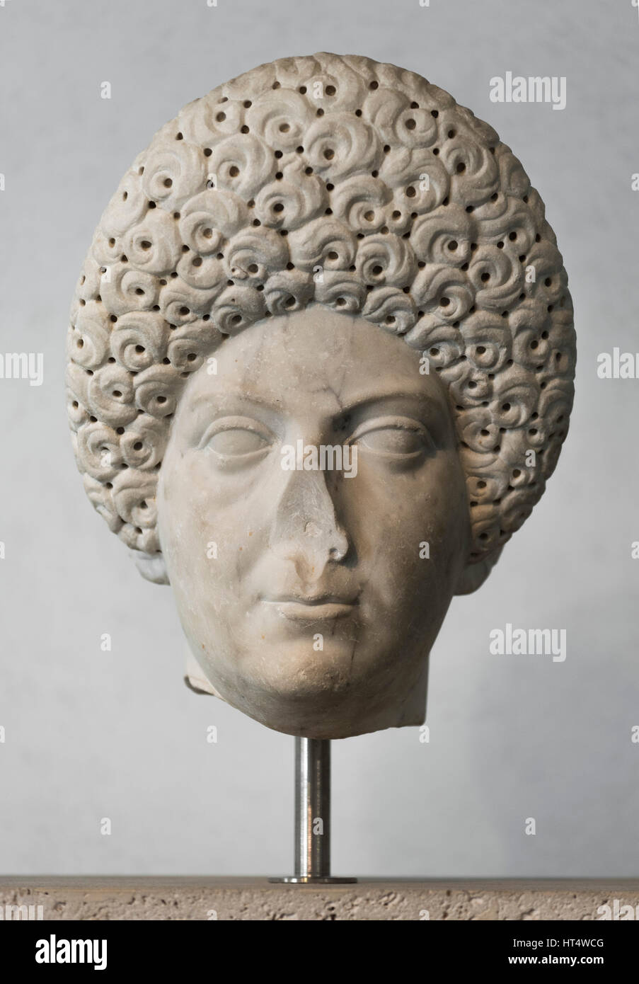 Rome. Italy. Portrait of a Roman woman possibly Domitia Longina (ca. 53-55-126-130 AD), wife of Emperor Domitian, with elaborate hairstyle of the Flav Stock Photo