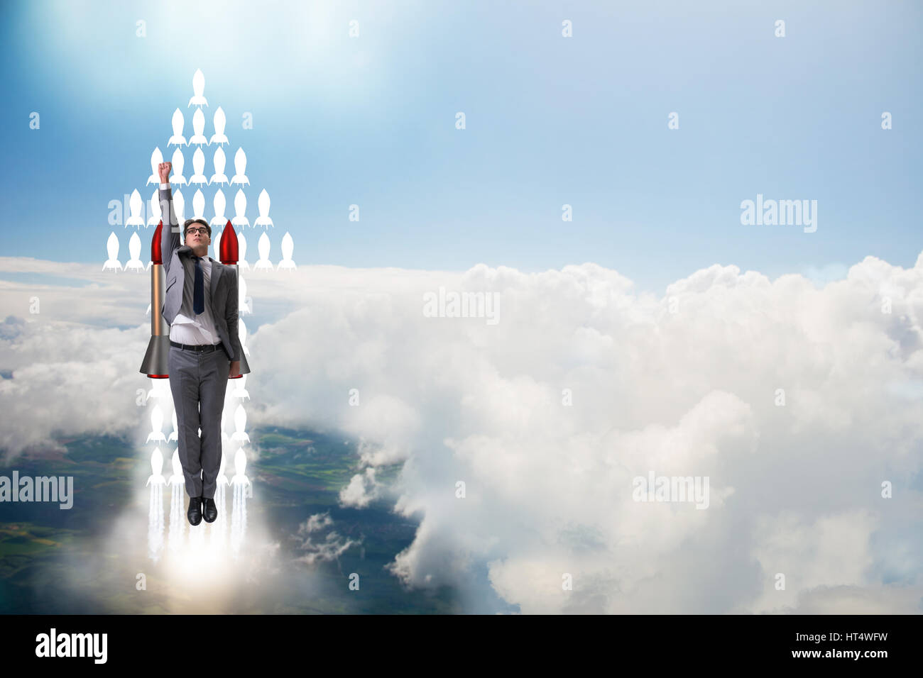 Businessman in start up business concept Stock Photo - Alamy