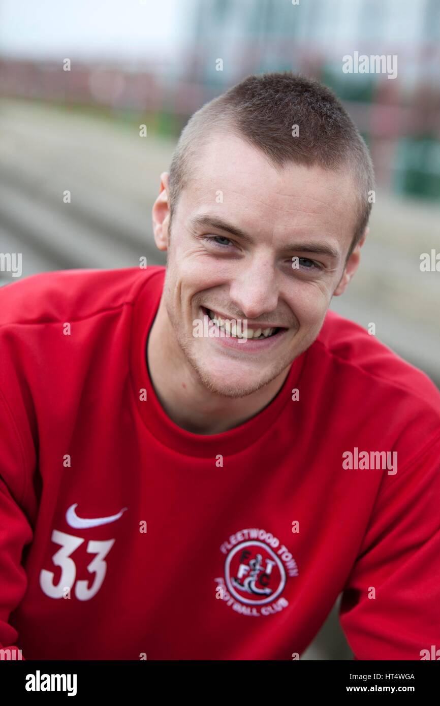 Footballer Jamie Vardy at Fleetwood FC training before breaking into the top tier of football Stock Photo