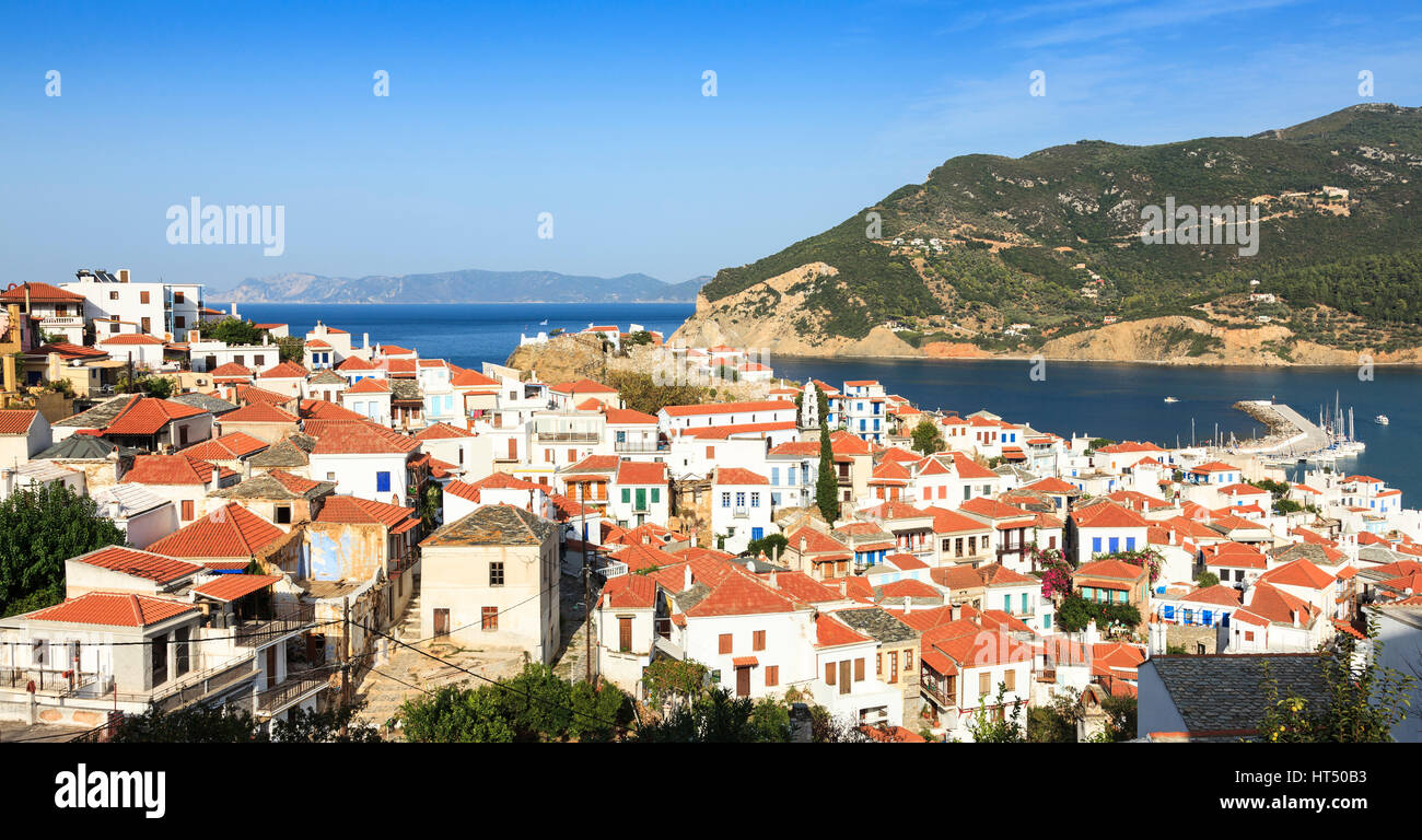 The terracotta roof topped houses of Skopelos Town, Skopelos, Greece Stock Photo Alamy