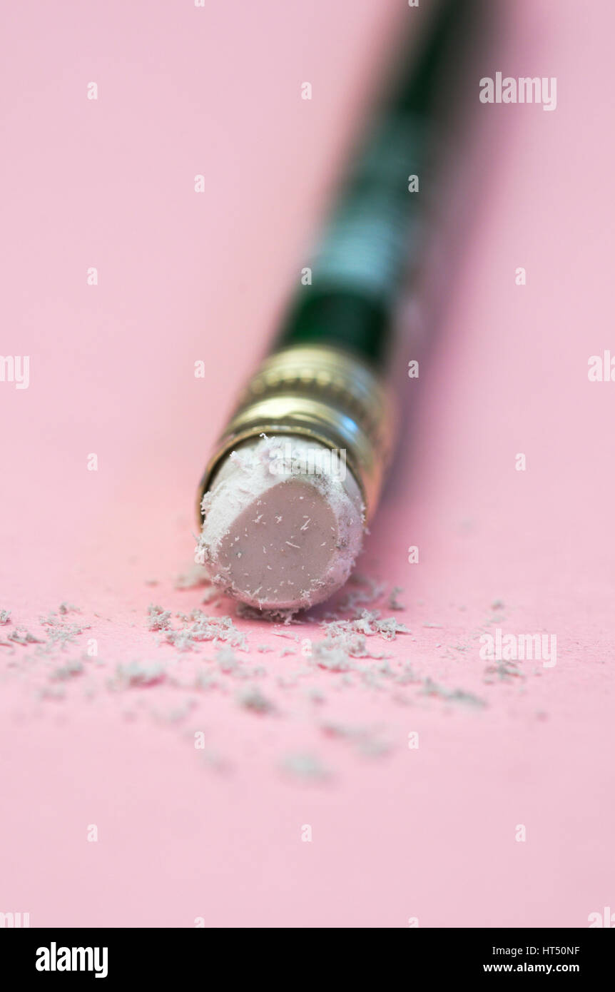 pencil with used eraser Stock Photo Alamy