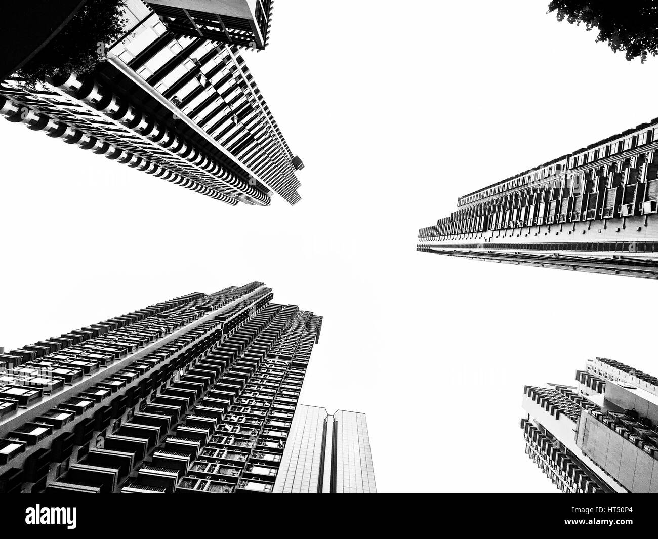Business Skyscapers Buildings Bottom Up Shot Stock Photo