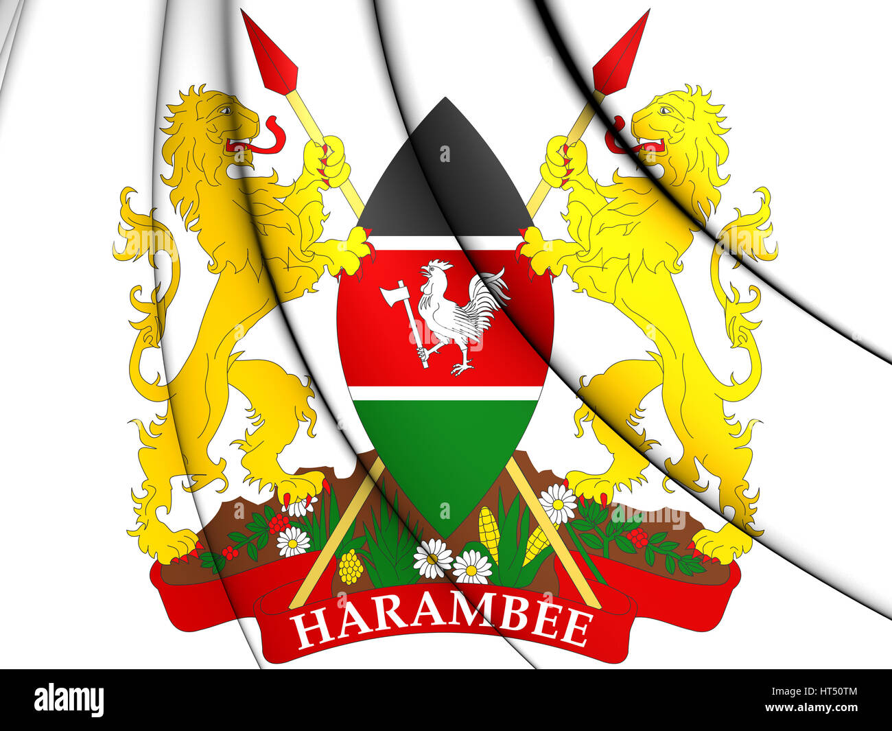 Kenya Coat of Arms. 3D Illustration Stock Photo Alamy