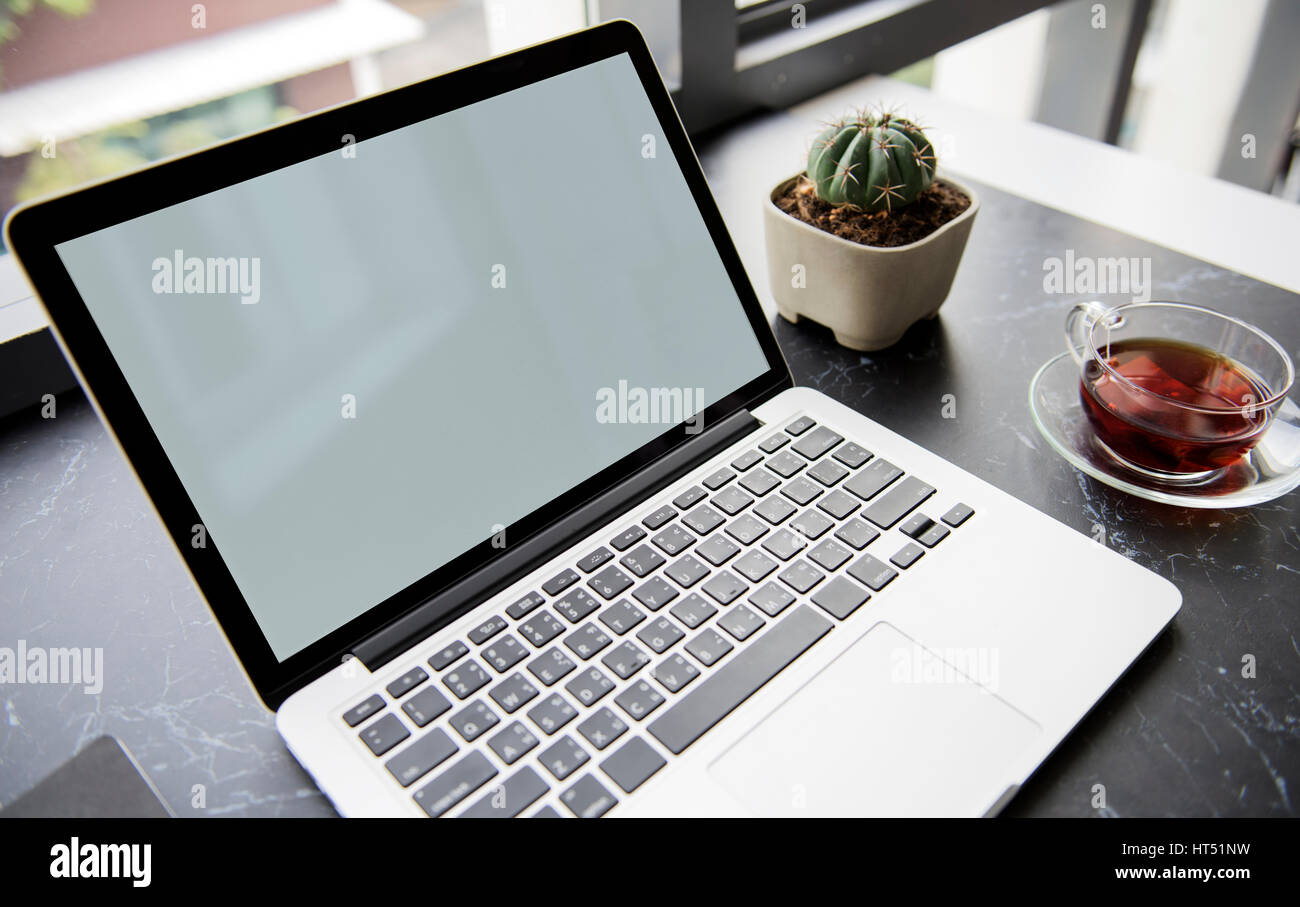 Labtop Device Laptop Technology Devices Desk Workstation Stock Photo - Alamy