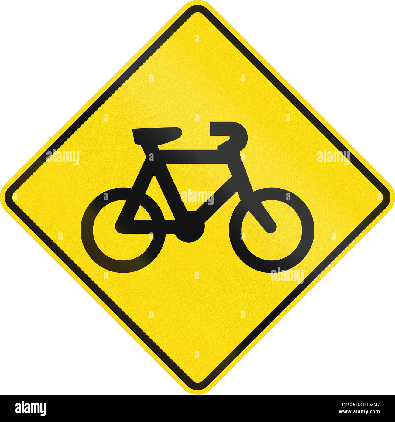 Nz Cyclist Use Ramp Sign New Zealand road sign - Watch for cyclists Stock Photo - Alamy