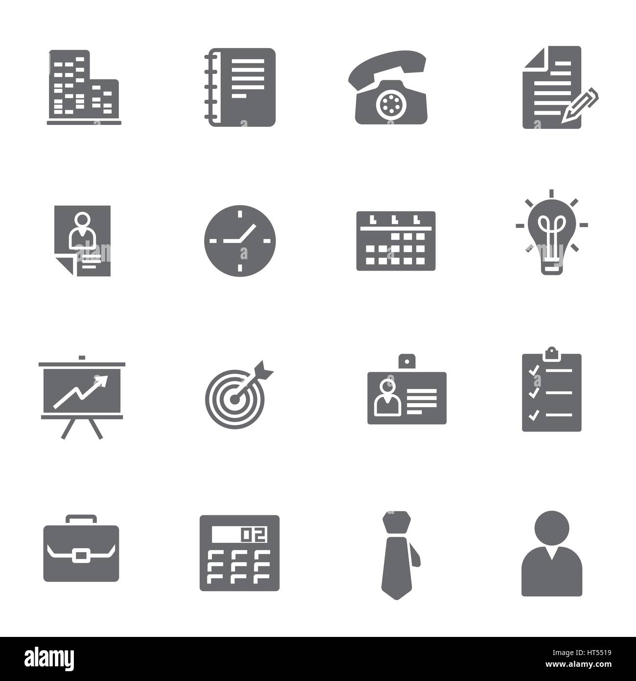 Vector black business icons set on white background Stock Vector Image ...