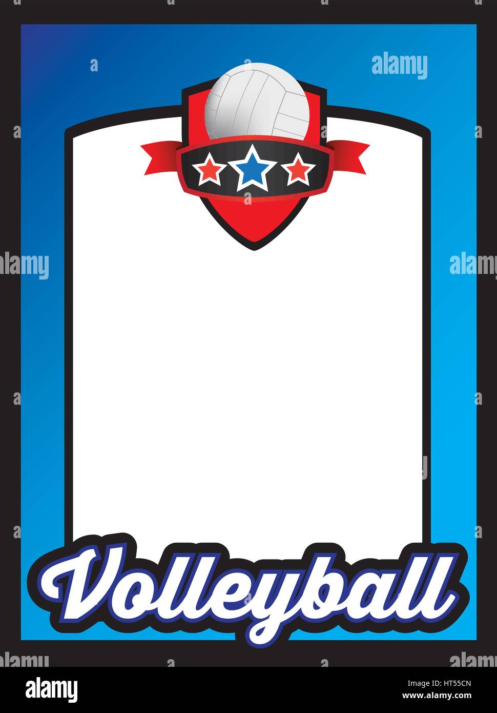 space left on the template for user to add own message, volleyball theme Stock Vector