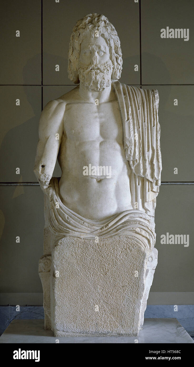 Roman Art. Zeus. King of the gods. Statue. 2nd century. Istanbul Archaeology Museums. Turkey. Stock Photo