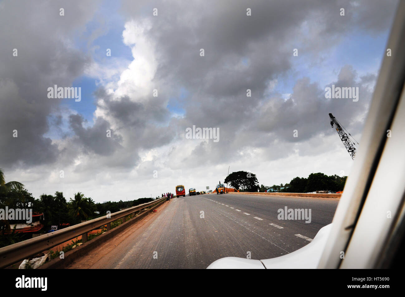 Highway road from Thane to Mumbai, Shot from Car, (Photo Copyright © by Saji Maramon) Stock Photo