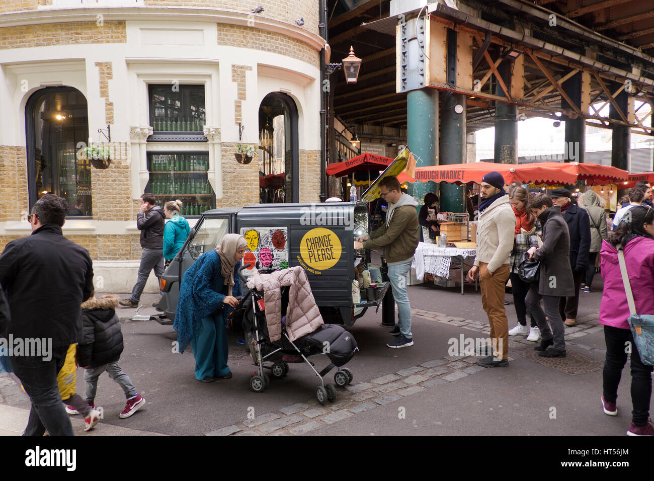 Scenes inside Borough Market at London Bridge in London England Stock Photo