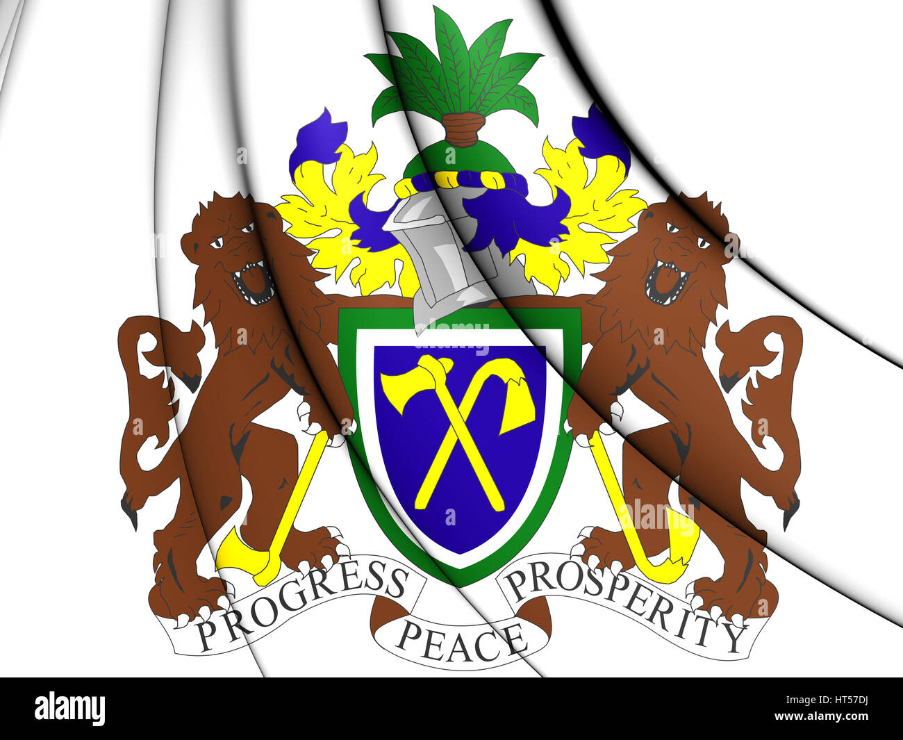 Gambia coat of arms. 3D Illustration. Stock Photo