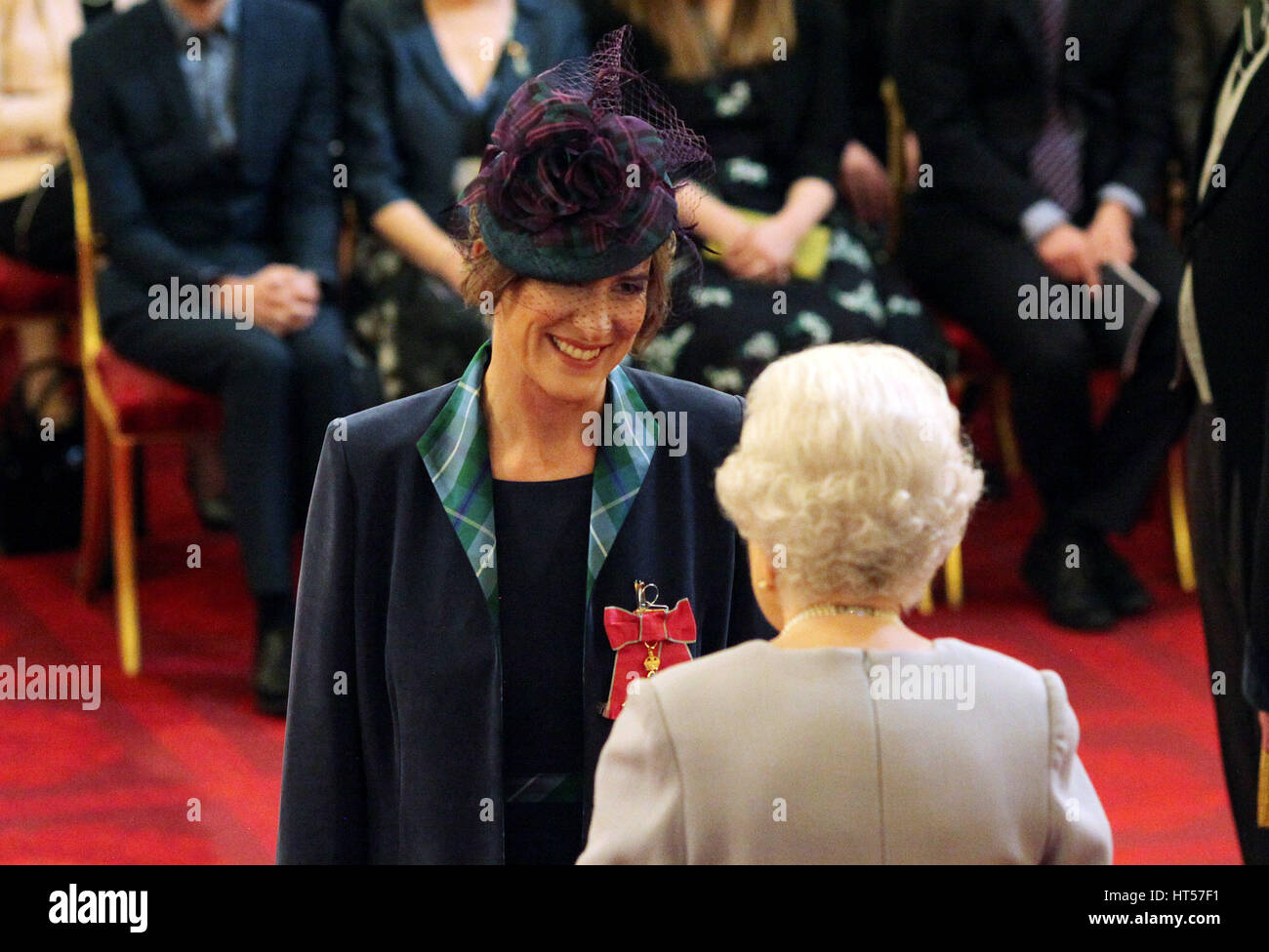 Dame Katherine Grainger from Maidenhead is made a Dame Commander of the British Empire by Queen Elizabeth II at Buckingham Palace. Stock Photo