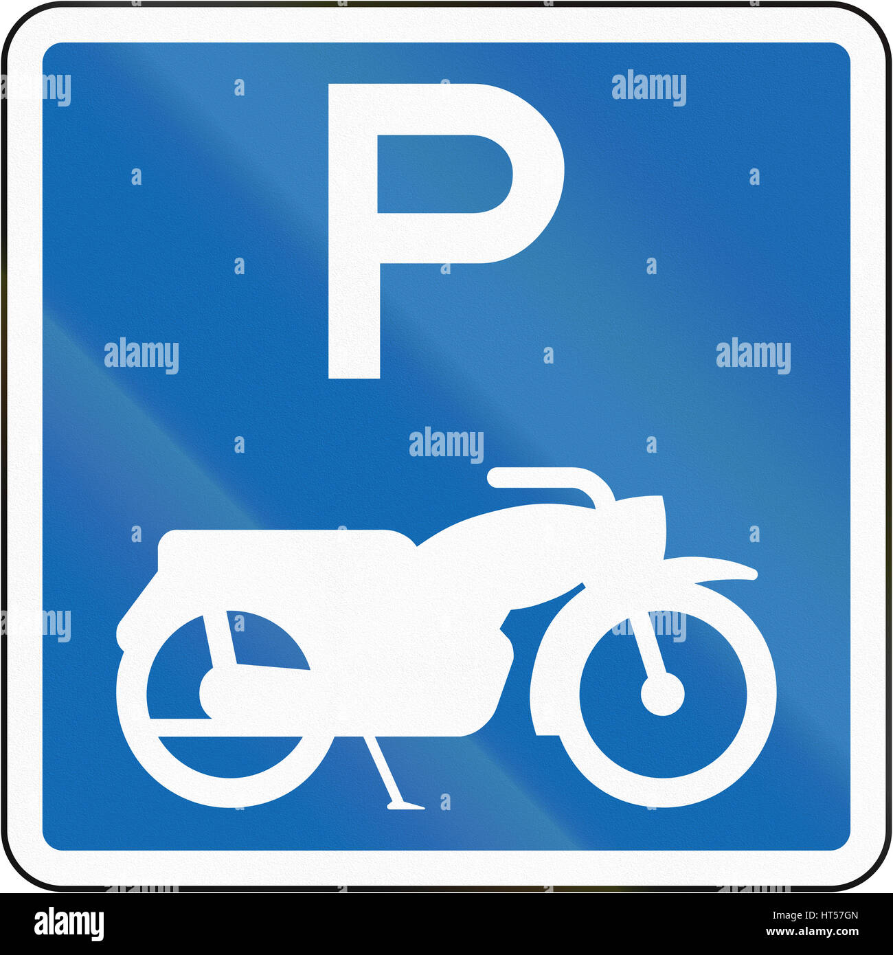 New Zealand road sign Parking zone for motorcycles Stock Photo Alamy
