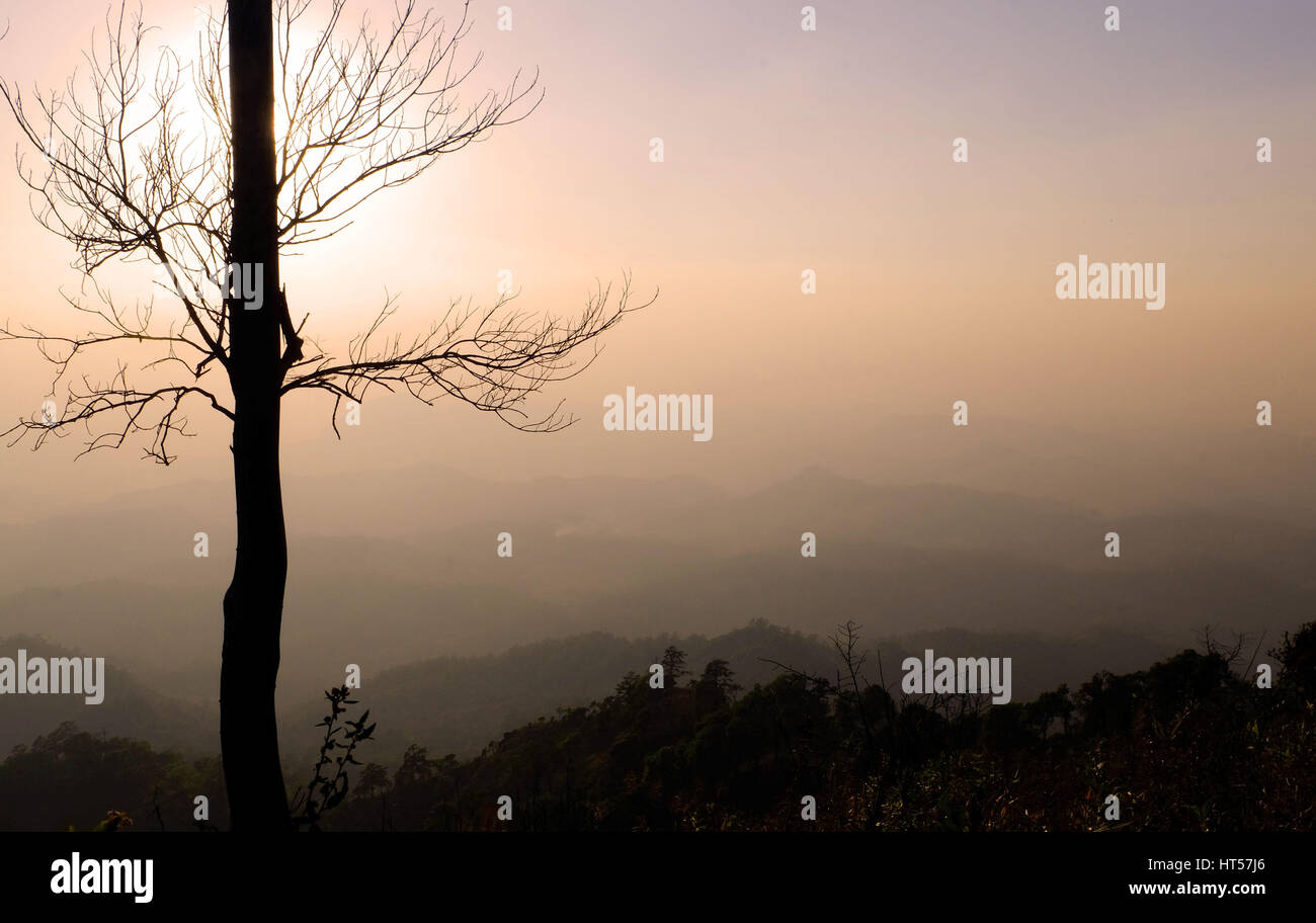 Scenic sunset at the mountain. Nature background Stock Photo - Alamy