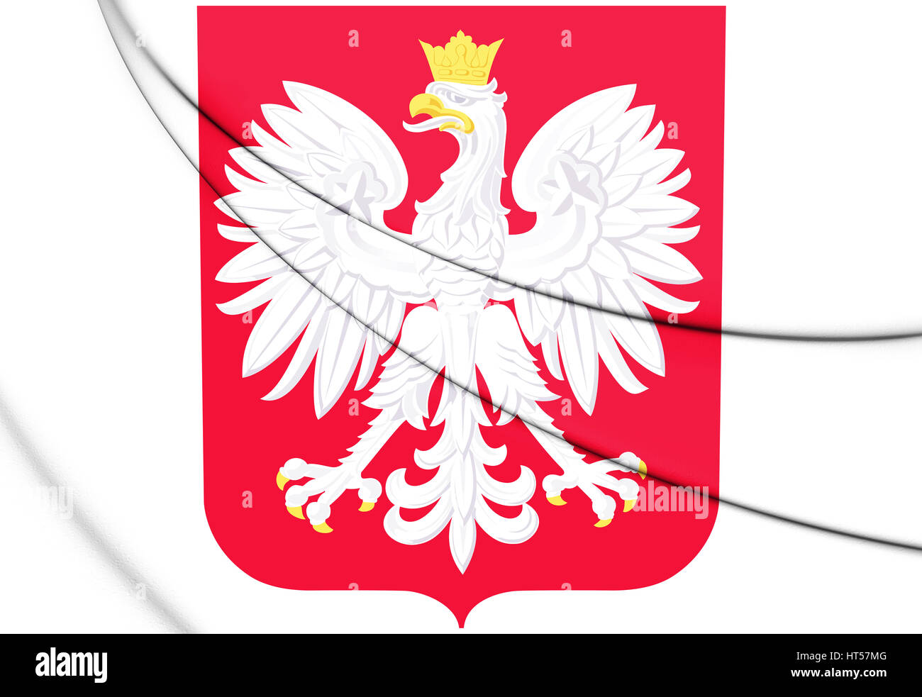 Poland coat of arms. 3D Illustration. Stock Photo